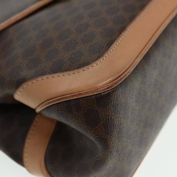 CELINE Macadam Canvas Hand Bag PVC Leather Brown Gold Auth yk14215 - Picture 15 of 16